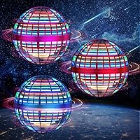 Flying Orb Ball Toys Soaring Hover Pro Boomerang Spinner Hand Controlled Mini Drone Globe Shape Spinning, Safe for Adults Kids Indoor Outdoor (Blue+Red+Pink)
