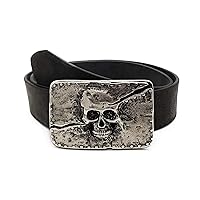 BBM-STYLE Belt Skull Antique Buffalo Leather Strap