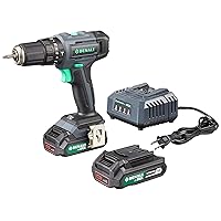 Amazon Brand - Denali by SKIL 20V Cordless Hammer Drill Kit with 2 x 2.0Ah Lithium Batteries and Charger, Blue