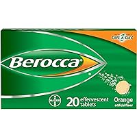 Berocca Energy Vitamin Supplement for Mental Sharpness and Physical Energy Support, Orange Flavor, Effervescent Tablets, 20 Count