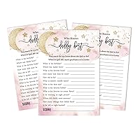 Glitter Star 50-Pack Who said it Knows Daddy Best Baby Shower Game Cards Gender Reveal Fun Activity Cards