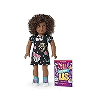 American Girl Truly Me 18-inch Doll #112 with Brown Eyes, Dark-Brown Hair, Deep Skin, Black T-shirt Dress, For Ages 6+