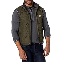 Carhartt mens Rain Defender Relaxed Fit Lightweight Insulated Vest, Moss, Large US