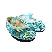 Blue Sparkle Flats Fits 18 Inch Girl Dolls- 18 Inch Doll Shoes