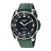 Gucci Quartz Stainless Steel and Rubber Casual Green Men's Watch(Model: YA136310)