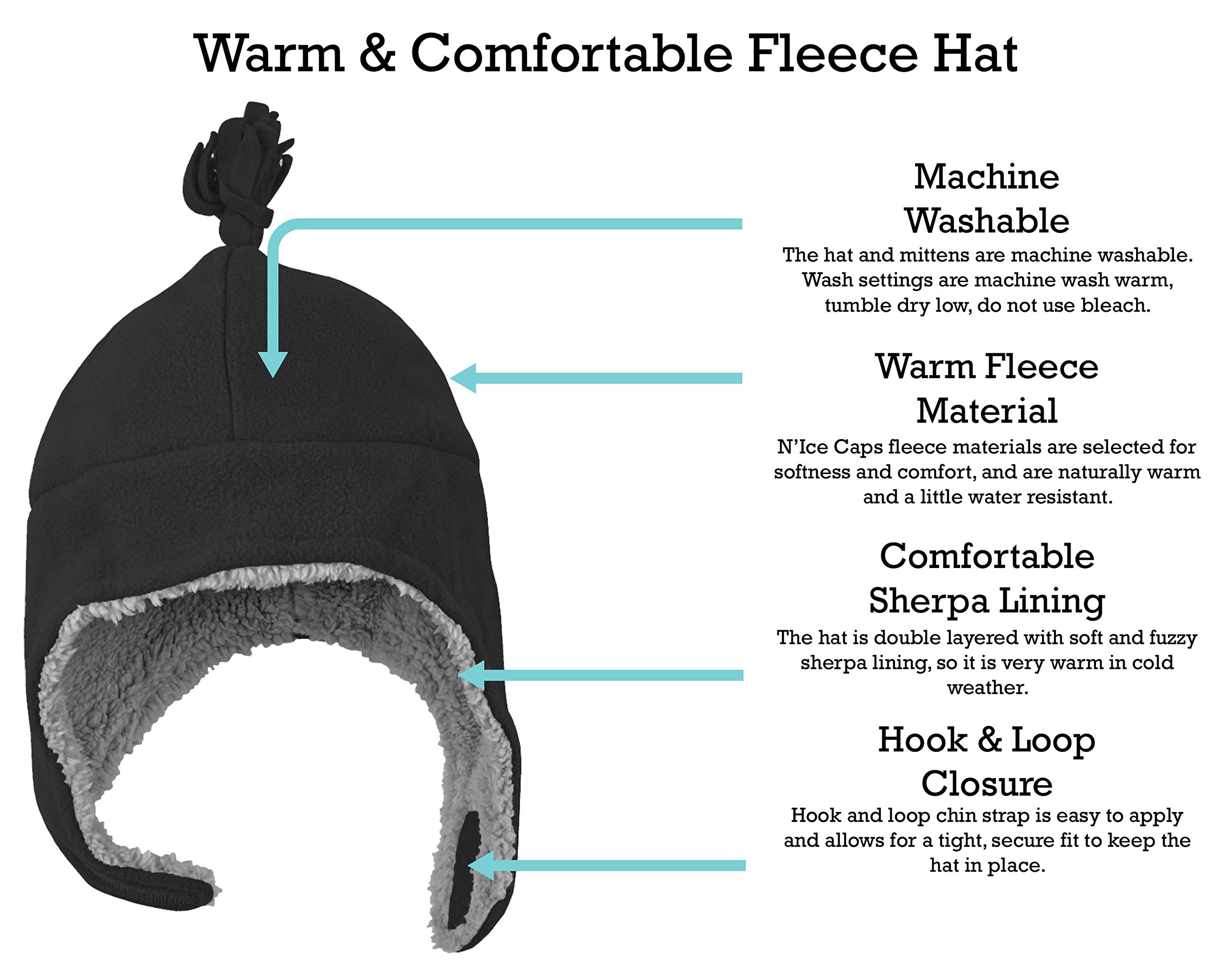 N'Ice Caps Little Kids Baby Fleece Hat Mitten Set - Sherpa Lined Boys Girls