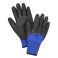 Honeywell North by Honeywell NF11HD/9L NorthFlex Cold Grip NF11HD Foam PVC 3/4 Coated Insulated Gloves, Nylon, Large, Black/Blue