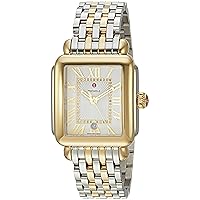 MICHELE Women's 'Deco Madison' Swiss Quartz Stainless Steel Casual Watch, Color:Two-Toned (Model: MWW06T000147)