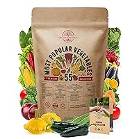 Organo Republic 55 Vegetable Seeds Variety Pack - 11,500 Non-GMO, Heirloom in Individual Packets, Home Survival Garden Seeds for Hydroponic, Indoor/Outdoors Gardening