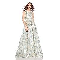 Theia Women's Sleeveless Floral Evening Gown