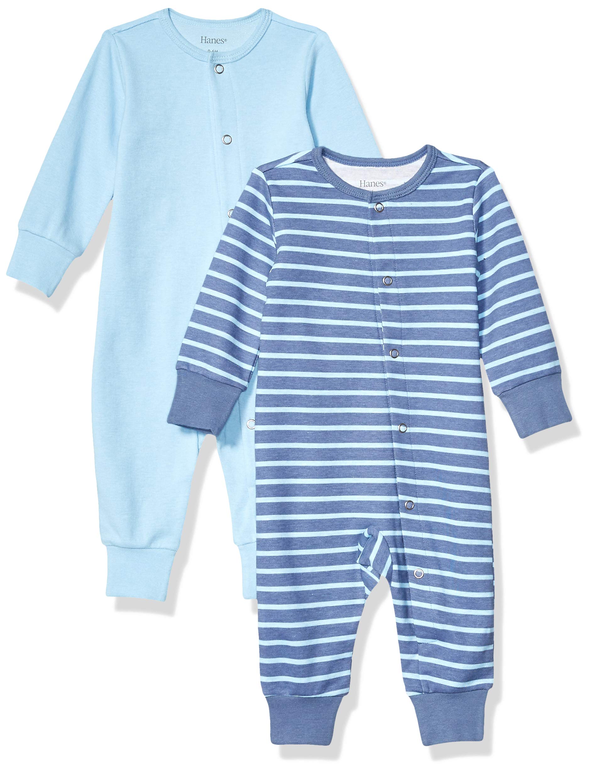 Hanes unisex-baby Sleep & Play Suits, Ultimate Flexy Pajamas for Boys & Girls, 2-pack