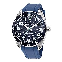 Nautica Men's NAPKBS222 Key Biscane Grey/Blue/Blue Silicone Strap Watch