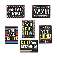 Fun Express Mini Encouragement Cards - Black Bright - 48 Pieces - Educational and Learning Activities for Kids
