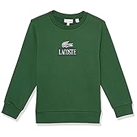 Lacoste Boys' Long Sleeve Minimal Croc Crewneck Sweatshirt