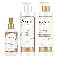 Hair Therapy Shampoo, Conditioner and 7-in-1 Hairspray Breakage Remedy for Damaged Hair with Nutrient-Lock Serum