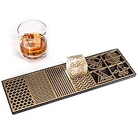 Clear Ice Cube Design Tray - Craft Modern Ice Molds for Bourbon & Cocktails in 5 Seconds - Whiskey Ice Mold Ice Cube Stamp – Bartender Accessories - Clear Ice Cocktails by Ash Harbor (Patterns)
