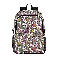 ALAZA Abstract Floral Stylized Paisley Packable Travel Camping Backpack Daypack