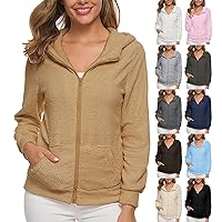 Sherpa Jacket Women Plus Size Full Zip up Hoodies Tops Fleece Lined Jackets Casual Long Sleeve Shirts Sweaters Winter Coat