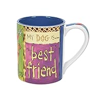 Enesco Izzy and Oliver Painted Peace by Stephanie Burgess My Dog is My Best Friend Coffee Mug, 14 Ounce, Multicolor