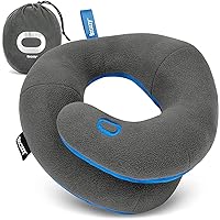 BCOZZY 8-12 Y/O Kids Travel Neck Chin Supporting Pillow for Traveling in a Car seat, Provides Double Support for Toddlers in Road Trips, Must Have Travel Essential, Carry Bag, Medium Size, Gray