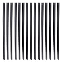 38 Inches Traditional Rectangular Iron Deck Balusters with Screws for Wood Aluminum Composite Facemount Railing, Classic Geometric Styling (50-Pack, Matte Black)