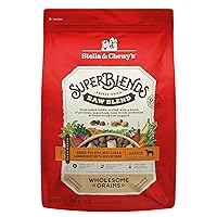 Stella & Chewy's SuperBlends Raw Blend Wholesome Grains Grass-Fed Beef, Beef Liver & Lamb Recipe with Superfoods, 21 lb. Bag