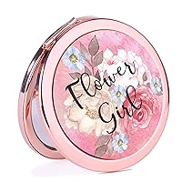Bridal Shower Gift Portable Makeup Compact Mirror Wedding Bachelorette Party Favor (Flower Girl)