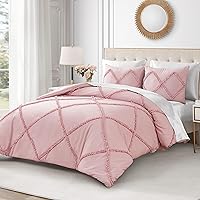 Juicy Couture Diamond King Comforter Set - Ruffle 3-Piece Machine Washable Reversible Bedding Comforter Set, Light Pink