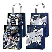 SCENTPUR 16-Piece For Dallas Rugby Team Theme For Cowboys Party Gift Bags Set for Kids and Adults - Birthday Party Decorations with Handles,Goody Bags,and Festive Supplies