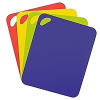 Dexas Heavy Duty Grippmat Flexible Cutting Board Set of Four, 11.5 x 14 inches, Blue, Green, Yellow and Red,6554PK