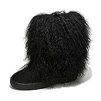 Cape Robbin Freezy Warm Winter Fur Boots for Women and Girls - Stylish Fashion Faux Fur Boots - Fuzzy, Fluffy Furry Lined Boots Women - Cute Flat Moon Winter Boots