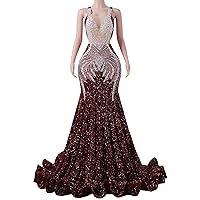 Sequin Prom Dresses Beaded Applique Pageant Backless Mermaid Celebrity Evening Party Dress