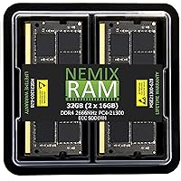 32GB (2X16GB) DDR4-2666 PC4-21300 ECC SODIMM Compatible with Synology D4ECSO-2666-16G Memory Upgrade Module by NEMIX RAM