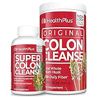 Health Plus Super Colon Cleanse (240 Capsules) & Colon Cleanse (12 Ounces/48 Servings) Bundle