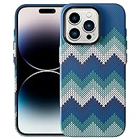Bonitec Case for iPhone 15 Pro Max Case Sweater Pattern Phone Case for Women, Cute Imitation Textile Pattern Protective Phone Cover Case, Green