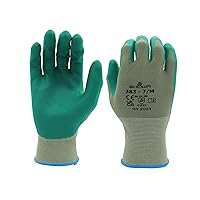 SHOWA Atlas 383 Biodegradable EBT Nitrile Palm Coated General Purpose Work Glove with Poly Liner, 13-Gauge, X-Large (1 Pair)