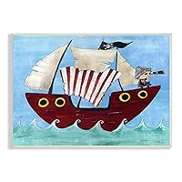 Stupell Home Décor Pirate Ship at Sea Canvas Wall Art, 16 x 20, Multi-Color