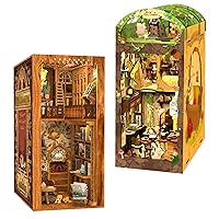 CUTEBEE DIY Book Nook Kit, DIY Dollhouse Booknook Bookshelf Insert Decor Alley, Bookends Model Build-Creativity Kit with LED Light (Eternal Bookstore)(Mole‘s Apartment)
