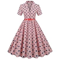 Polka Dots Vintage Dress for Women 1950s Retro Rockabilly Swing Dress Ladies Midi Cocktail Tea Party Summer Casual Dresses