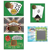 My Scratch Offs Slot Machine, Blackjack, Poker, Craps and Bingo Casino Night Scratch Off Party Games Entertainment Bundle 5 x 26 Card pks