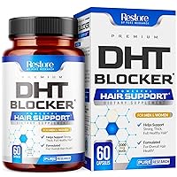 DHT Blocker Hair Growth Support Supplement - Supports Healthy Hair Growth, Healthy Thick Strong Hair - W/ Biotin, Saw Palmetto, Iron, and More - Hair Vitamins For Women And Men - Low Loss Capsules