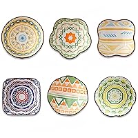Small Bowls Sets of 6,1.2 oz Mini Ceramic Bowls,Charcuterie Bowls,Littel Serving Dishes,Sauce Dish, Dipping Bowl Set for Appetizers,Sushi,Soy Sauce