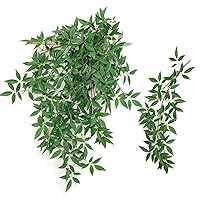 Ling's Moment Italian Ruscus Artificial Greenery Garland, 7pcs Spliceable Real Touch Silk Hanging Bushes Faux Laurel Leaves Vines Stems for Tables Centerpieces Wedding Arch Floral Arrangements