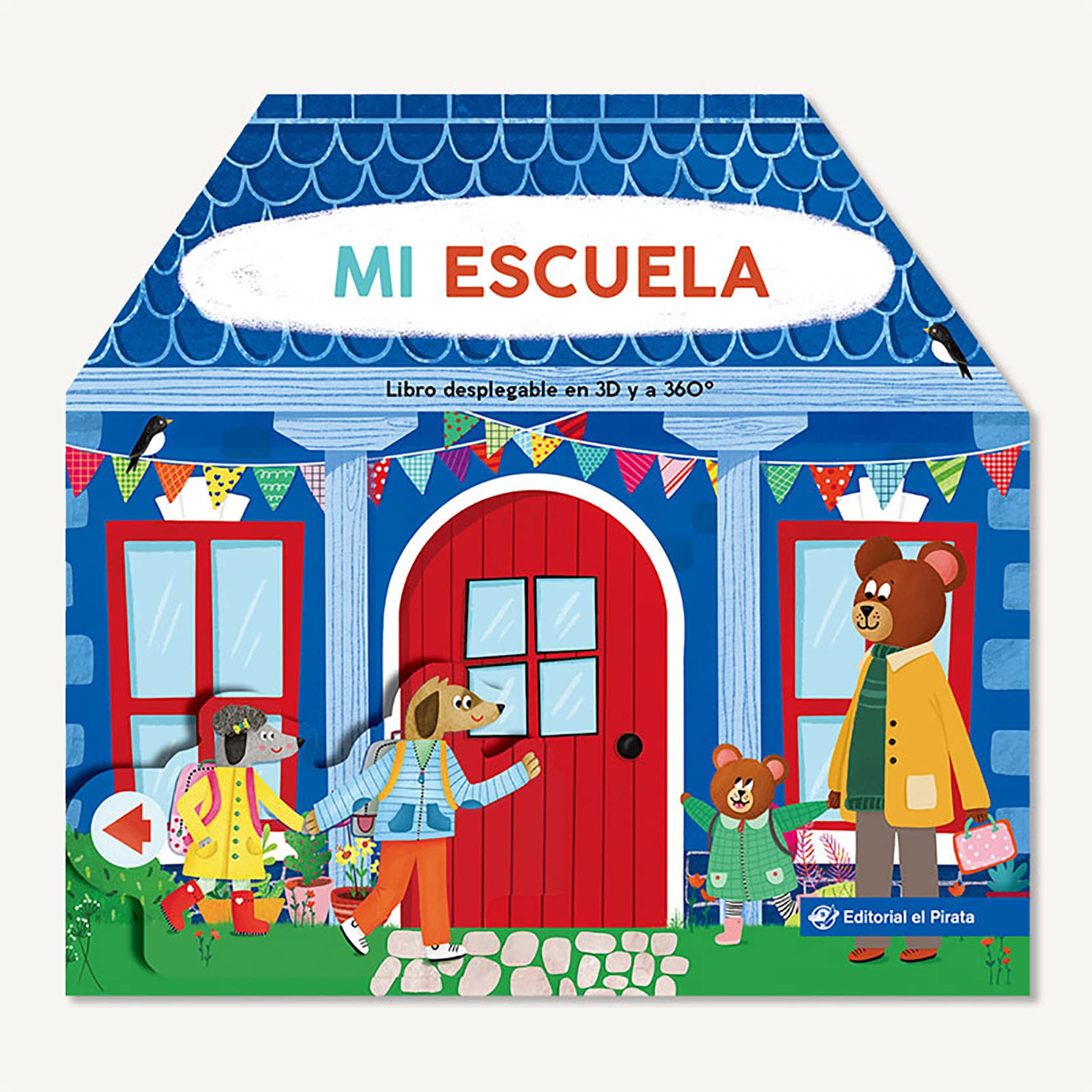 Mi escuela: Libro carrusel desplegable en 3D y a 360º - 3D Carousel unfoldable book in Spanish
