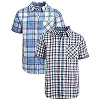 Ben Sherman Boys Short Sleeve Button Down Woven Dress Shirt (2 Pack)