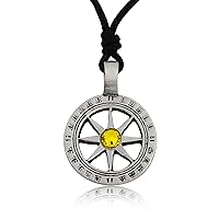 Mayan Sun Symbol Silver Pewter Gold Brass Charm Necklace Pendant Jewelry
