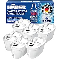 Huber 6 Pack Water Filter Replacement, German Quality, Replacement Filters for BWT Pitchers and Huber Dispensers, Technology for Superior Filtration & Taste
