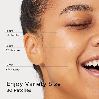 AVARELLE Pimple Patches Hydrocolloid Acne Patches, Acne Spot Treatment for Blemishes and Zit with Tea Tree Oil, Calendula Oil and Cica Oil for Face, Vegan, Cruelty Free (8 XL + Fit + 80 CT)