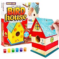 Made By Me Build & Paint Your Own Wooden Bird House, DIY Birdhouse Making For Ages 5, 6, 7, 8, 9, Arts & Crafts Painting Kit For Kids, Great Spring & Summer Craft Activity, Fun Birthday Party Idea