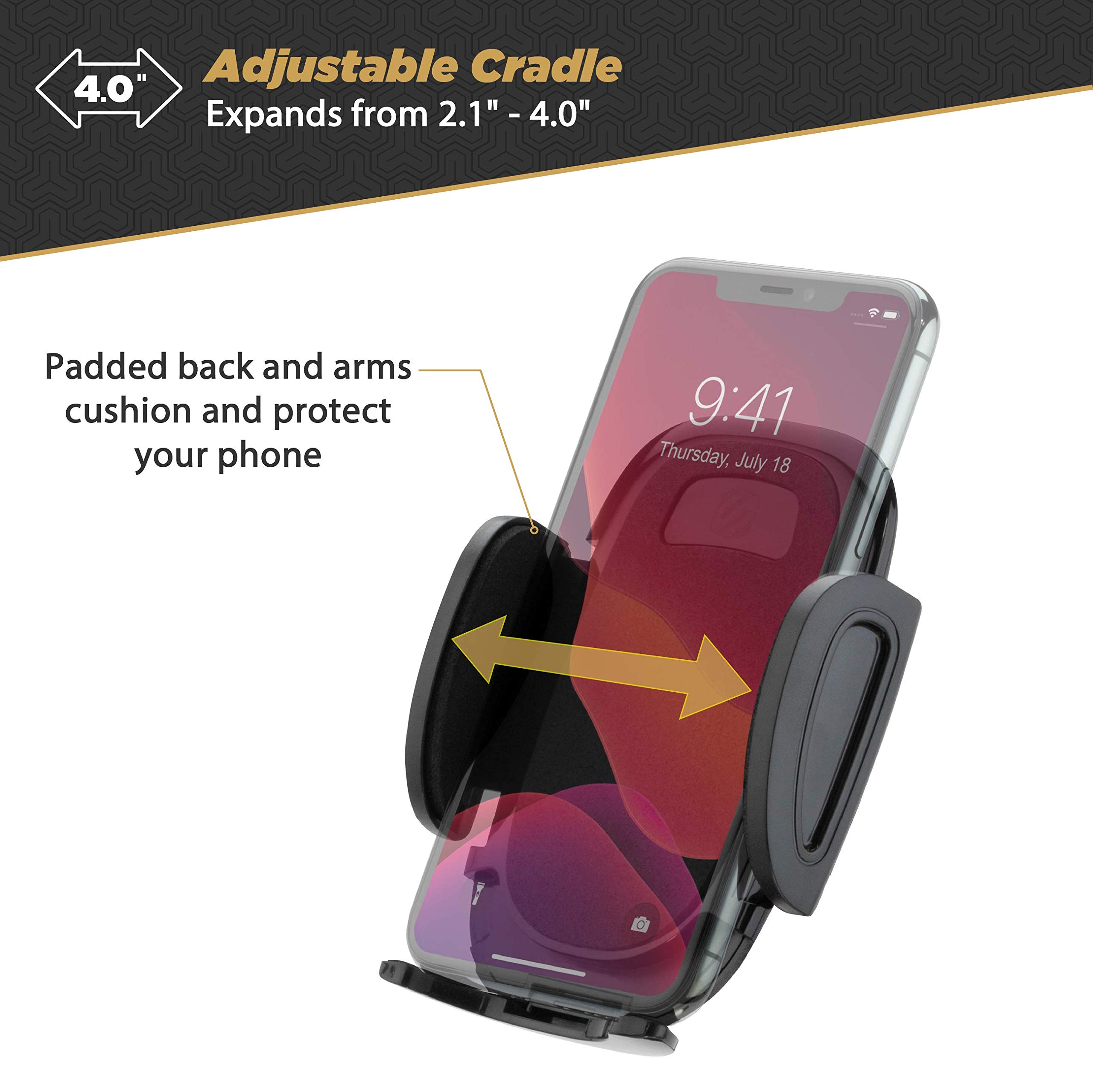 Scosche SUHV-2PKXCES0 Select Vent Phone Mount for Car and Removable Vent Clips, Portable, Convenient Quick-Release Button, 2-pack